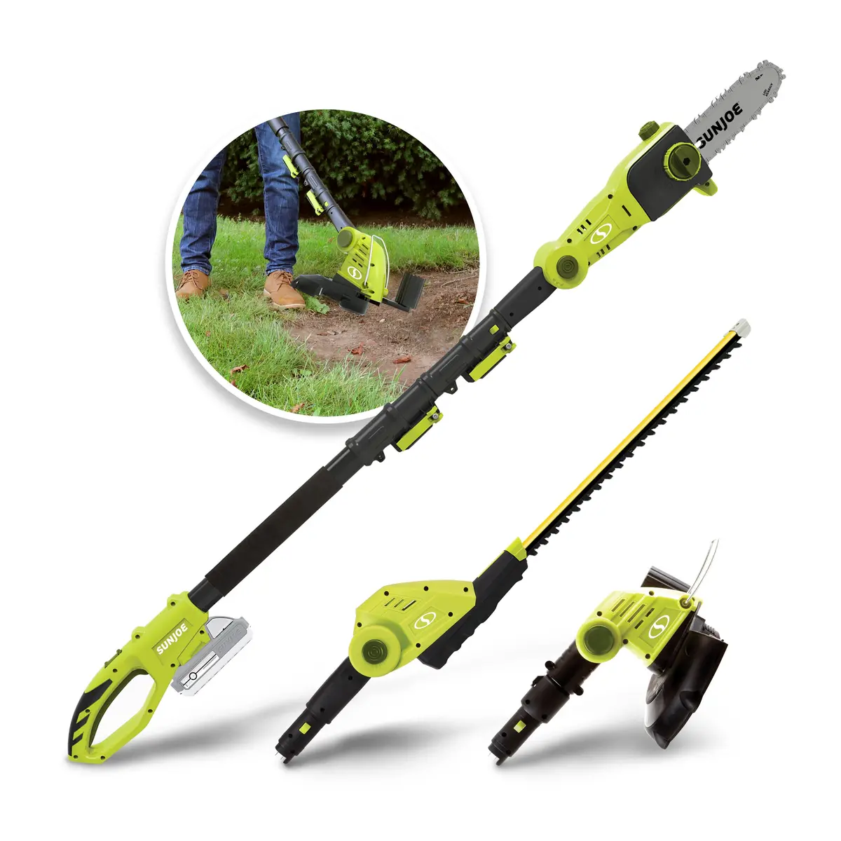 Sun Joe Gts4002c 24-Volt* Ionmax Cordless Lawn Care System Kit | Hedge Trimmer | Pole Saw | Grass Trimmer | W/ 2.0-Ah Battery + Charger 1