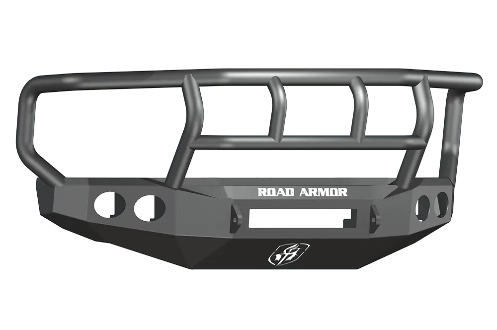 Road Armor Stealth 60802B-Nw 2008-2010 Ford F250/F350/F450 Superduty Front Non-Winch Bumper Titan Ii Grille Guard, Black Finish And Round Fog Light Hole 1