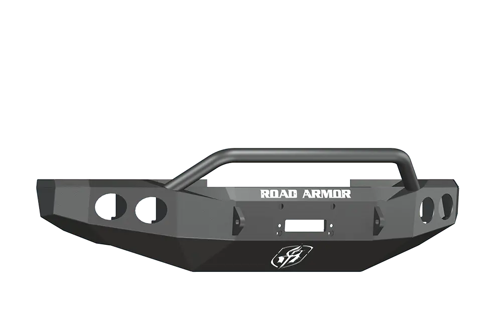 Road Armor Stealth 60804B 2008-2010 Ford F250/F350/F450 Superduty Front Winch Ready Bumper Pre-Runner Style, Black Finish And Round Fog Light Hole 1