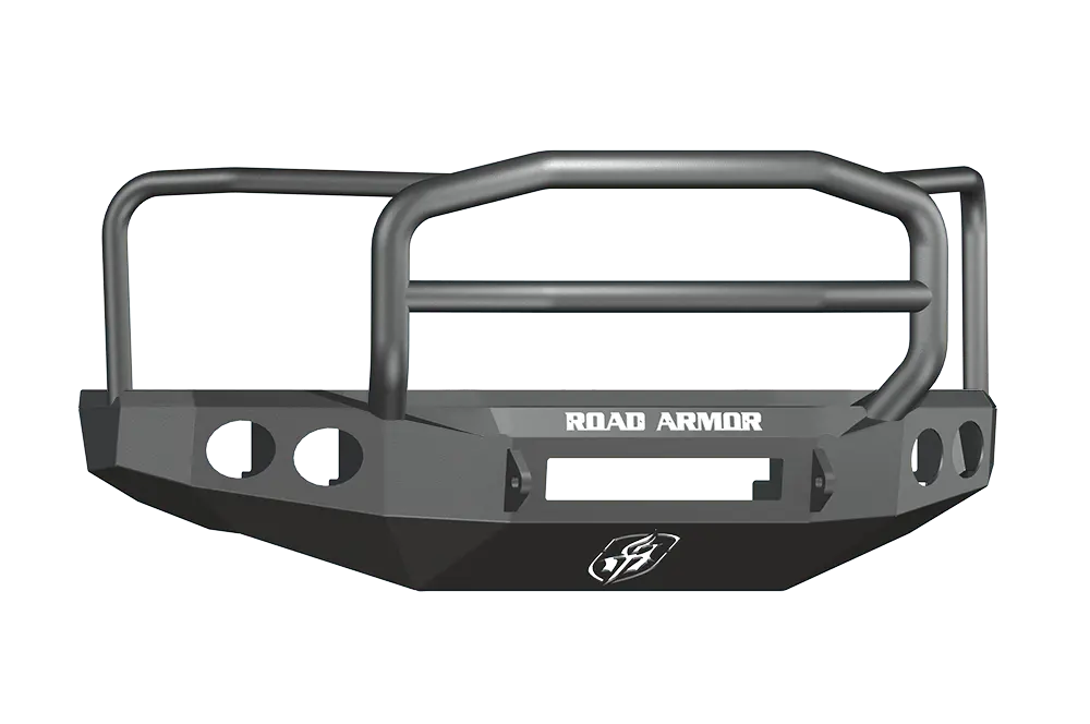 Road Armor Stealth 60805B-Nw 2008-2010 Ford F250/F350/F450 Superduty Front Non-Winch Bumper Lonestar Guard, Black Finish And Round Fog Light Hole 1
