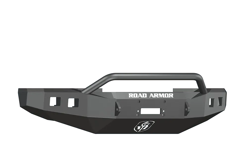Road Armor Stealth 608R4b 2008-2010 Ford F250/F350/F450 Superduty Front Winch Ready Bumper Pre-Runner Style, Black Finish And Square Fog Light Hole 1