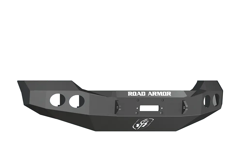Road Armor Stealth 61100B 2011-2016 Ford F250/F350/F450 Superduty Front Winch Ready Bumper No Guard, Black Finish And Round Fog Light Hole 1