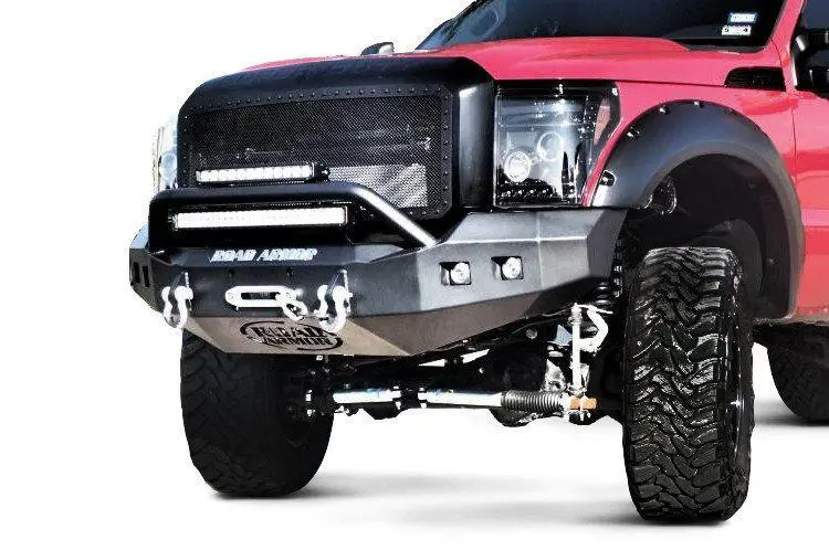 Road Armor Stealth 611R4b 2011-2016 Ford F250/F350/F450 Superduty Front Winch Ready Bumper Pre-Runner Style, Black Finish And Square Fog Light Hole 1