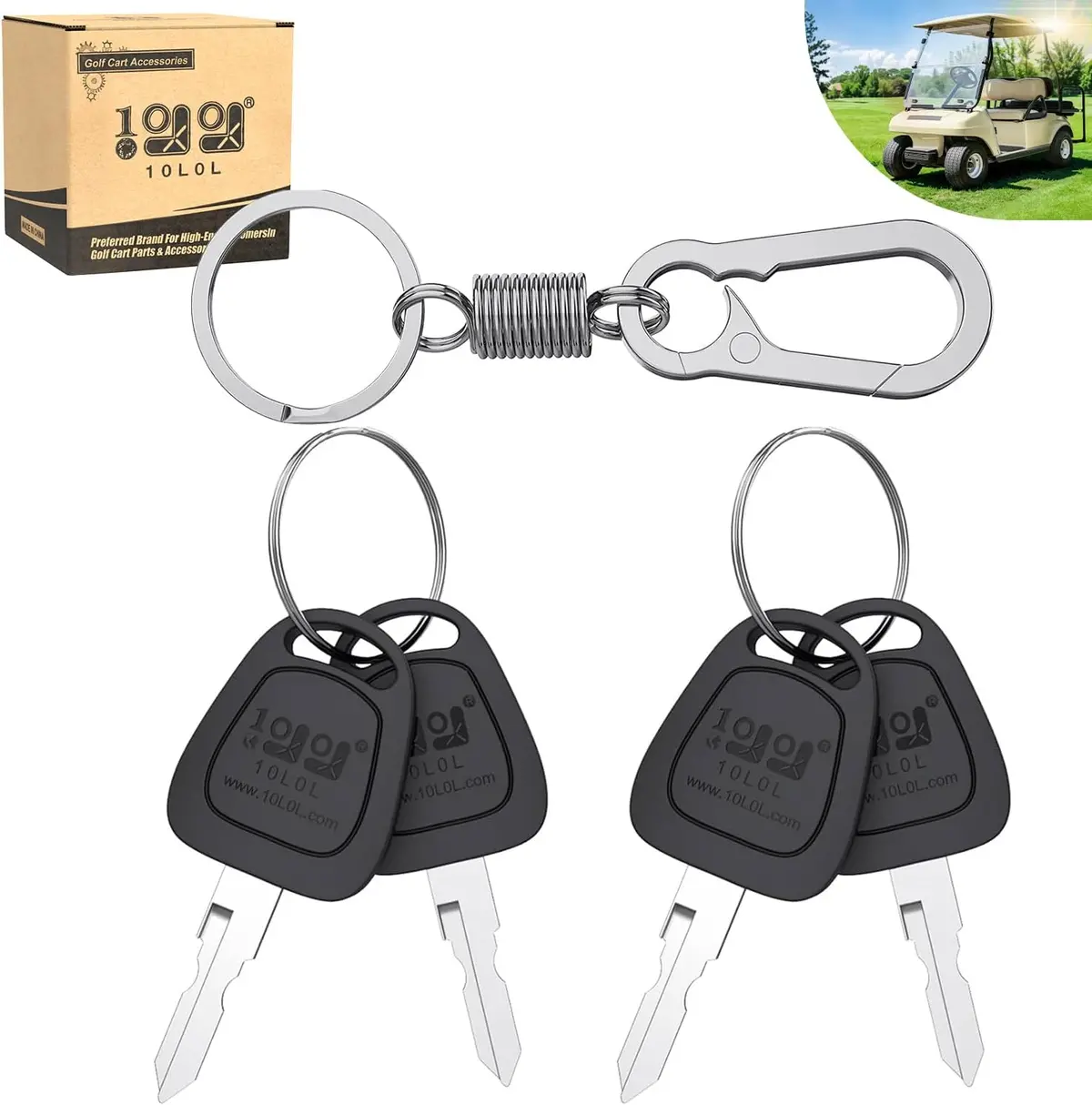 4 Pack Golf Cart Keys For Club Car Ds 1982-Up And Precedent 2004-Up | 10L0l 1