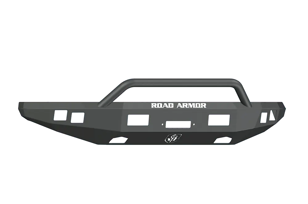 Road Armor Stealth 614R4b 2010-2014 Ford F150 Raptor Front Winch Ready Bumper Pre-Runner Style, Black Finish And Square Fog Light Hole 1