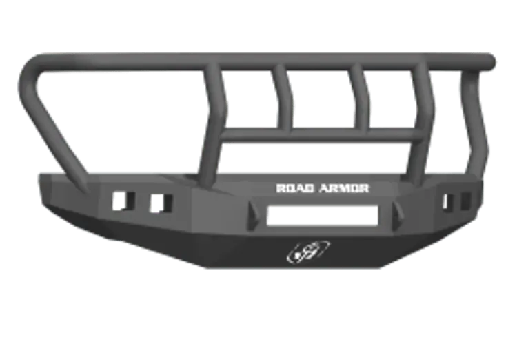 Road Armor Stealth 61742B-Nw 2017-2021 Ford F450/F550 Superduty Front Non-Winch Bumper Titan Ii Grille Guard, Black Finish And Square Fog Light Hole 1