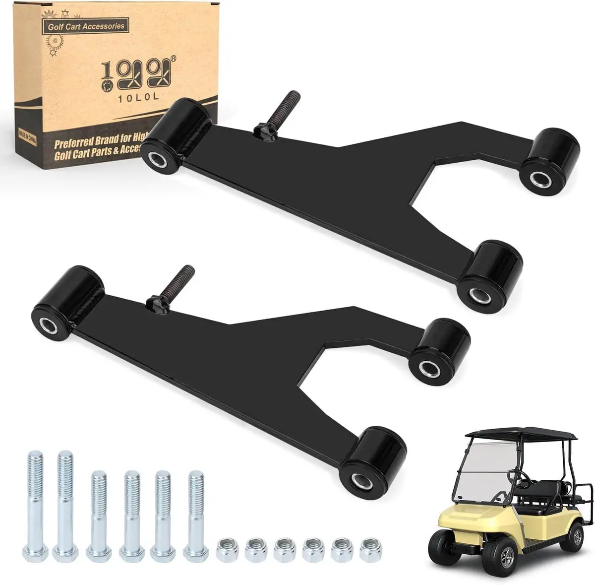 Golf Cart A-Arm Control Arm Front Suspension & Bushing Kit For Club Car Ds Gas Electric - 10L0l 1