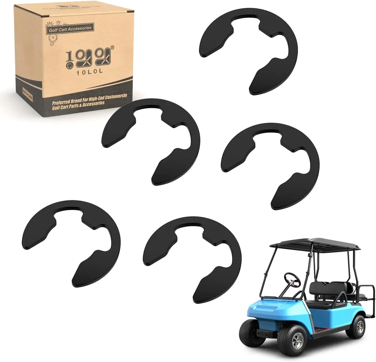 Golf Cart Brake Cable Retainer Rings Compatible With Club Car 1981- Up & Ezgo 1977- Up G&E - 10L0l 1
