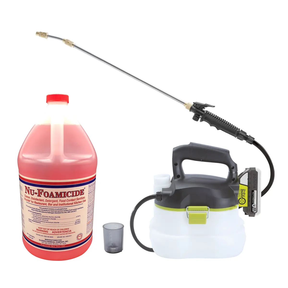Sun Joe Spray-Bdl Chemical  Sprayer Starter Kit | Includes 24-Volt Multi-Purpose Chemical Sprayer And 1 Gallon Cleaner Concentrate 1