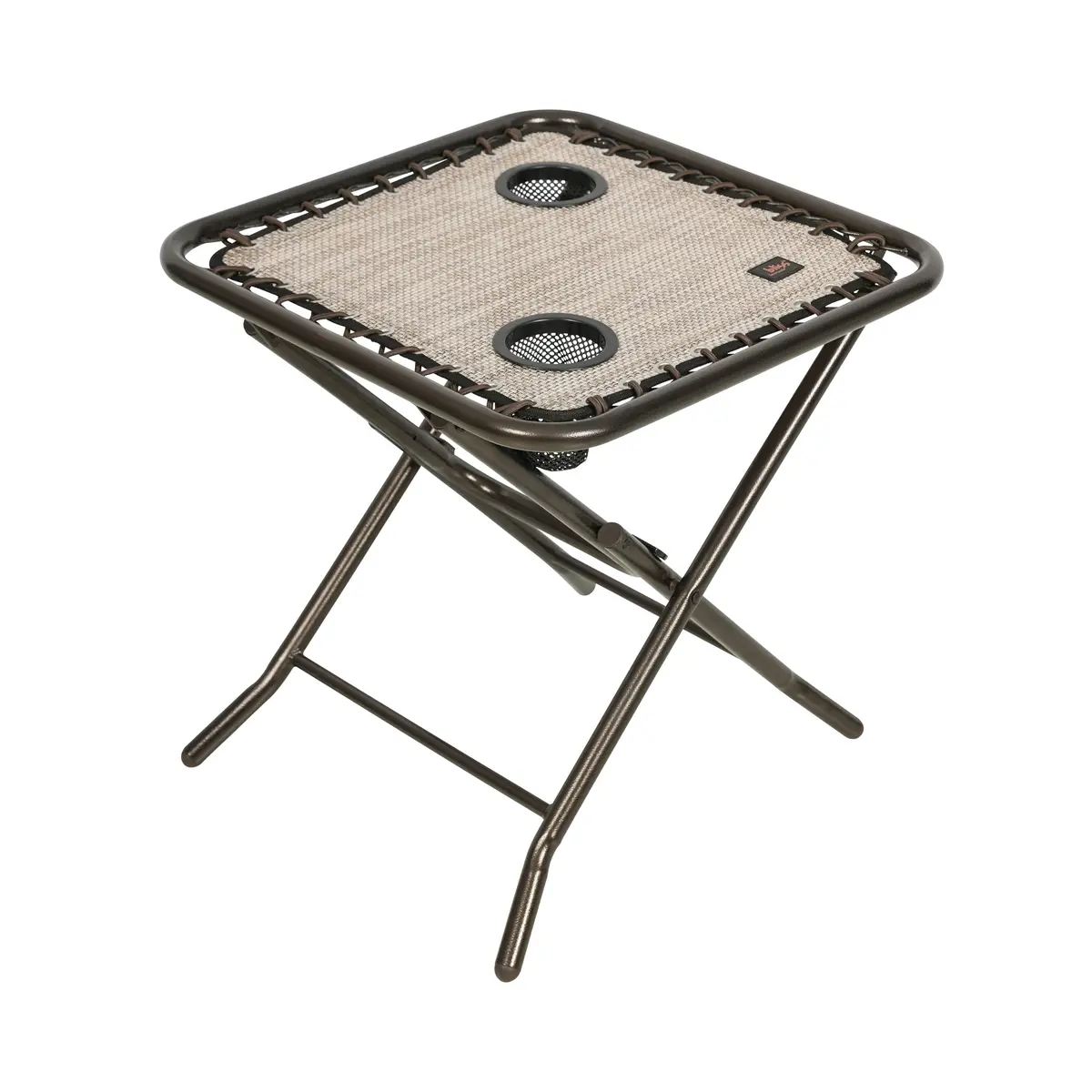 Bliss Hammocks Gfc-Tbl-S Folding Side Table W/ 2 Built-In Cup Holders | 20-In. Surface | Weather Resistant | 40 Lb. Capacity (Sand) 1