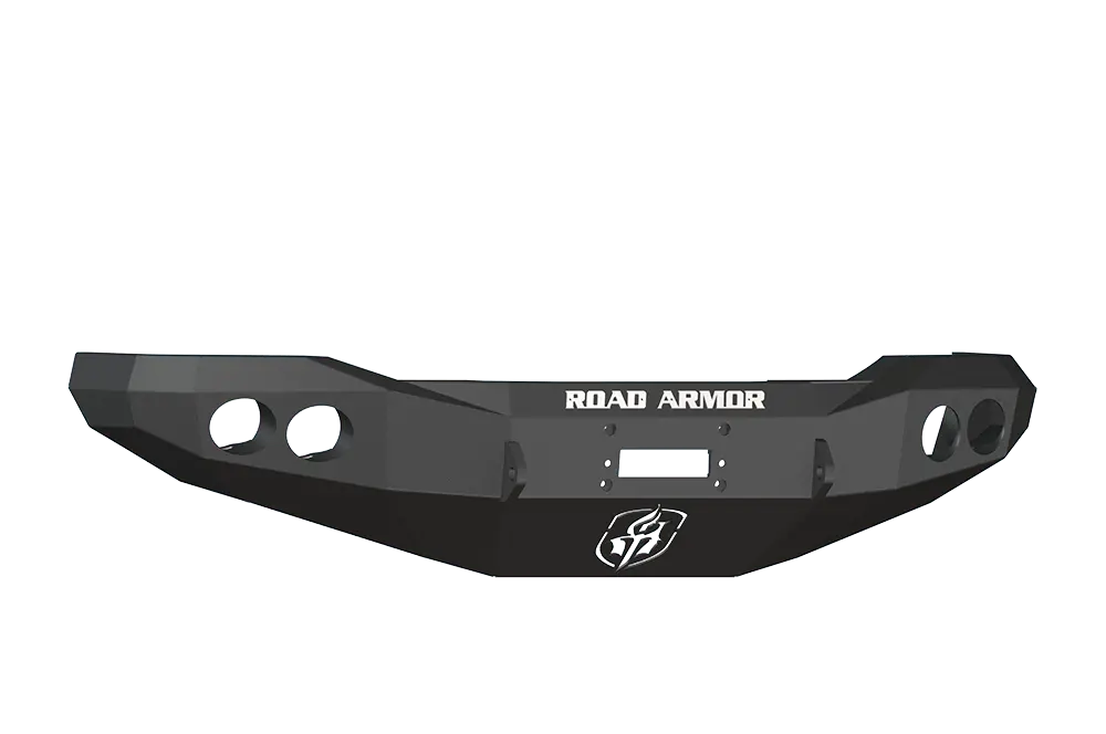 Road Armor Stealth 66000B 1999-2004 Ford F250/F350/F450 Superduty, Ford Excursion Front Winch Ready Bumper No Guard, Black Finish And Round Fog Light Hole 1
