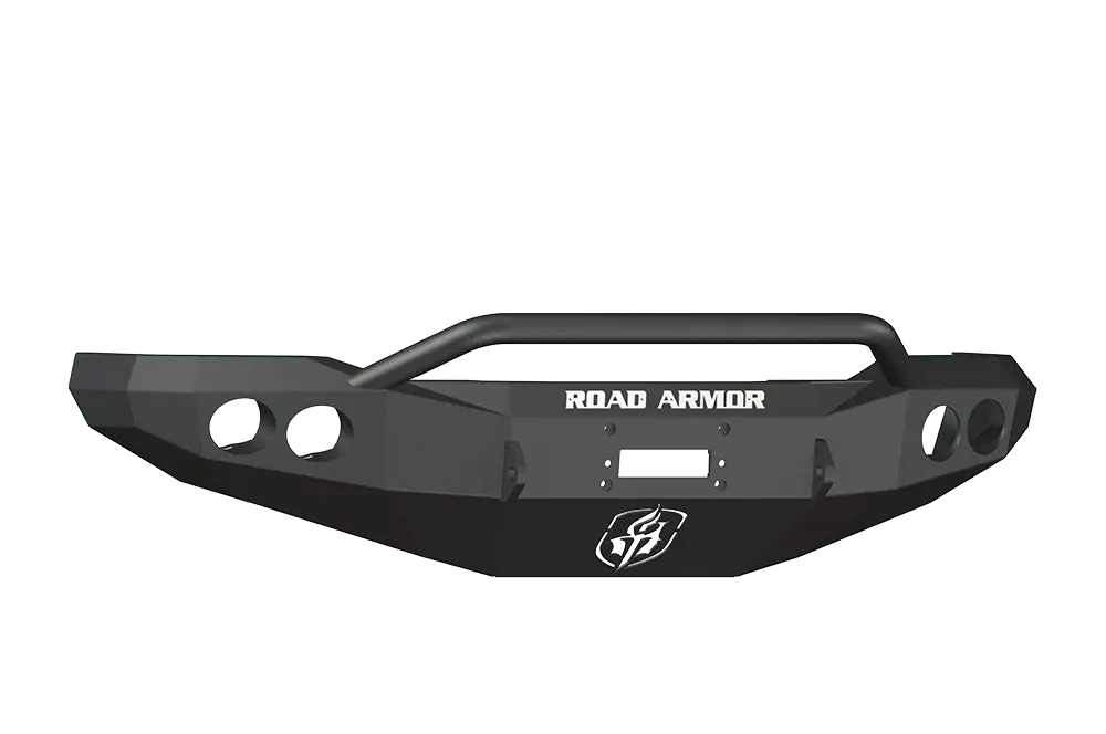Road Armor Stealth 66004B 1999-2004 Ford F250/F350/F450 Superduty, Ford Excursion Front Winch Ready Bumper Pre-Runner Style, Black Finish And Round Fog Light Hole 1