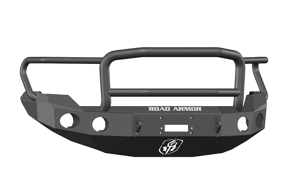 Road Armor Stealth 66135B 2009-2014 Ford F150 Front Winch Ready Bumper With Longstar Guard, Black Finish And Round Fog Light Hole 1