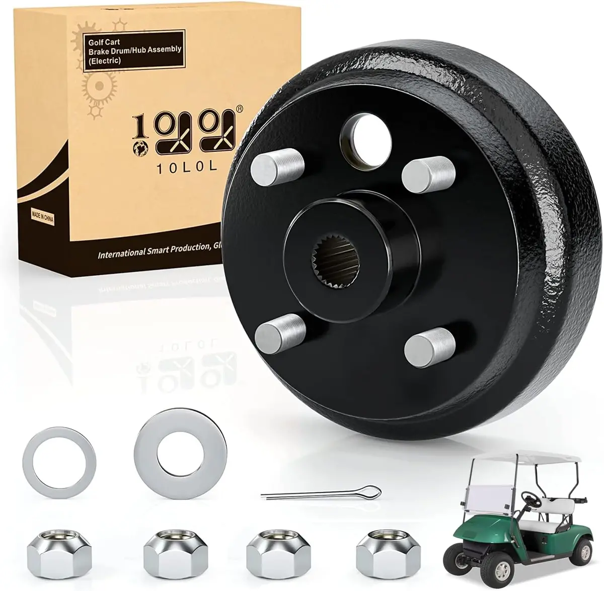 Golf Cart Brake Drum Hub Assembly For Ezgo Txt Pds Electric 1982-Up - 10L0l 1