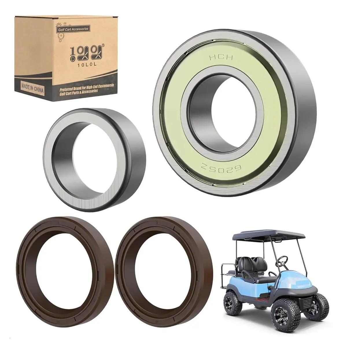 Golf Cart Rear Axle Bearing Bushing & Oil Seal Kits For Club Car Ds & Precedent Electric - 10L0l 1