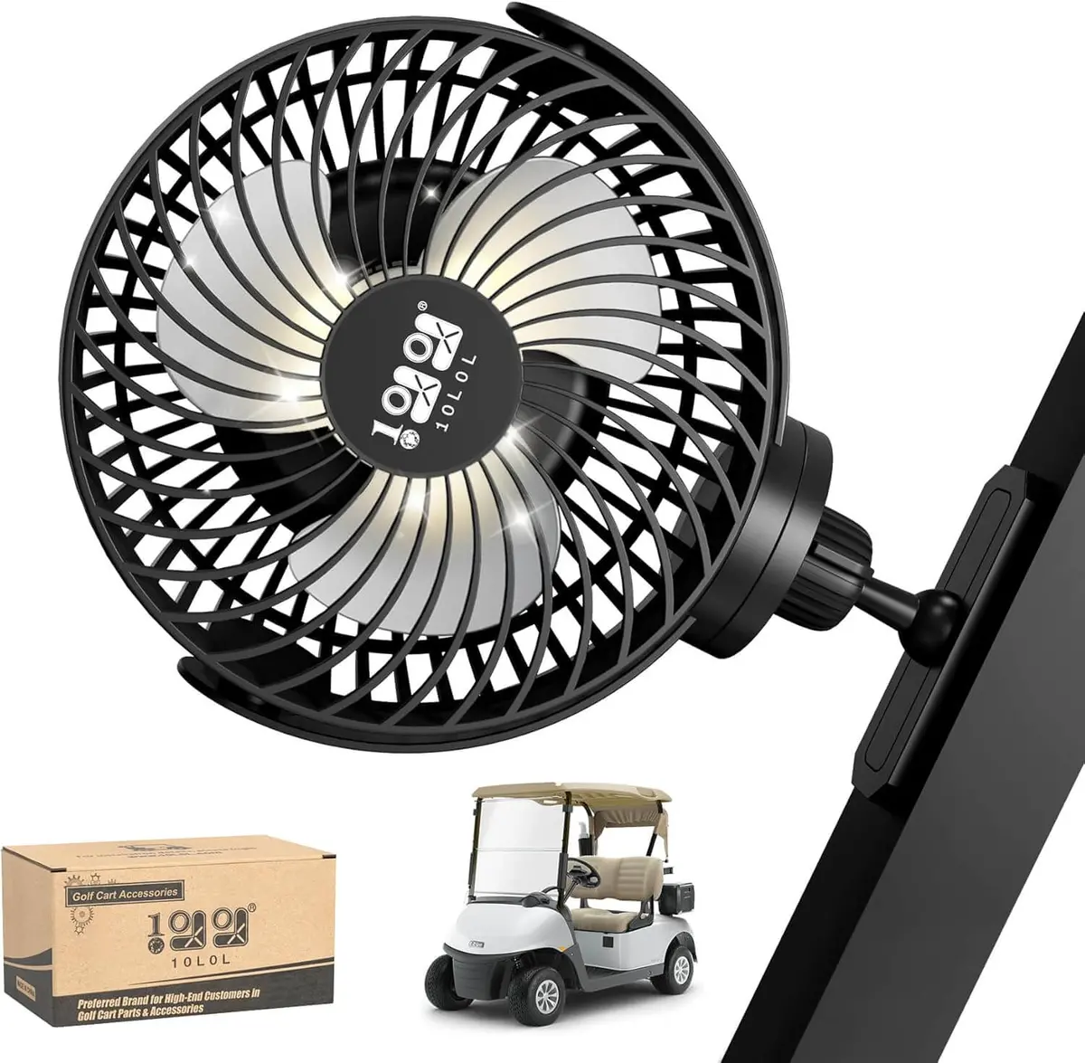 Magnetic Golf Cart Fan Battery Powered Portable Fan Universal For Various Scenarios - 10L0l 1