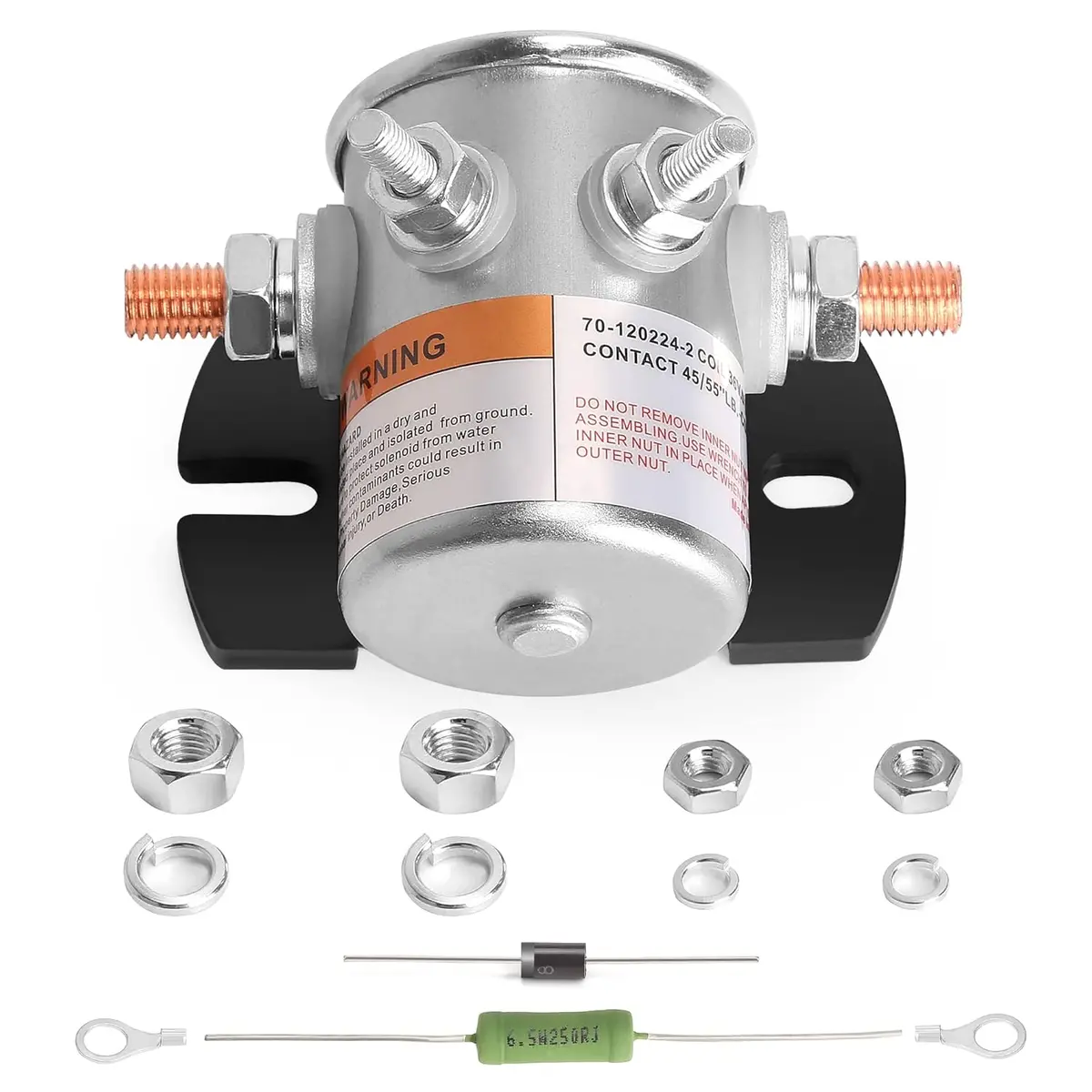 10L0l 36V Golf Cart Solenoid Kit W/ Resistor & Diode – Compatible With Ezgo Txt, Medalist, Marathon (1986-Up) 2