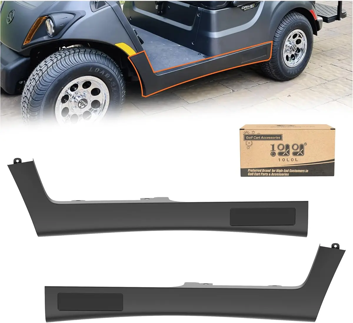 Golf Cart Rocker Panel Set For Yamaha Drive 2 (2017+) - Anti-Sag & Floor Shield Protection - 10L0l 1