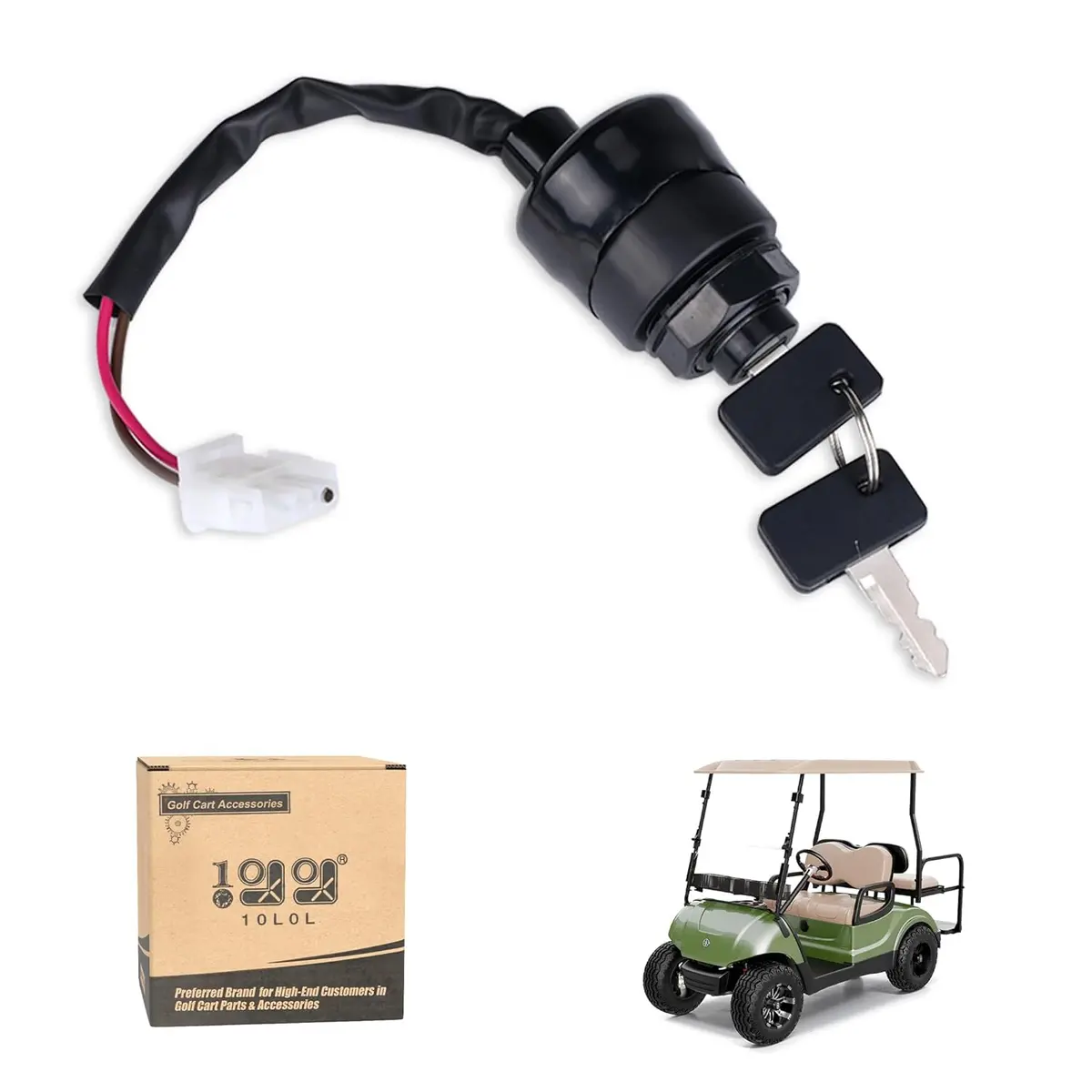 10L0l Golf Cart Ignition Key Switch For Yamaha G11-G22 (1996-2004) - Oem# Jn8-82510-09 1