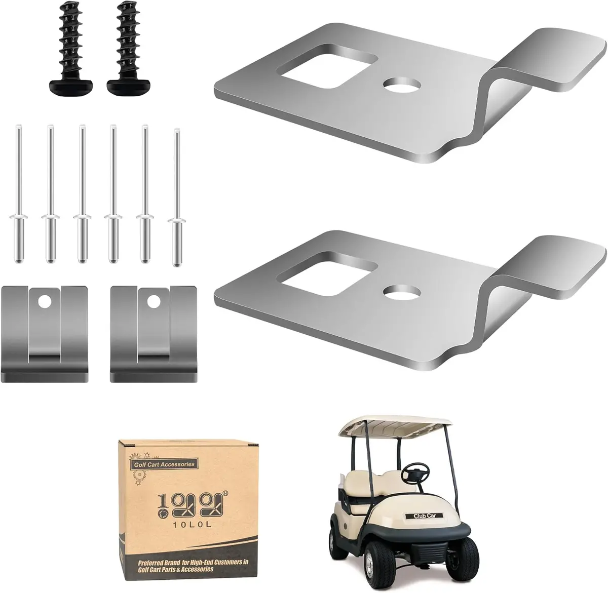 10L0l Golf Cart Seat Hinge Plate Set For Club Car Precedent (2004+) - Oem# 102554601 Replacement 1