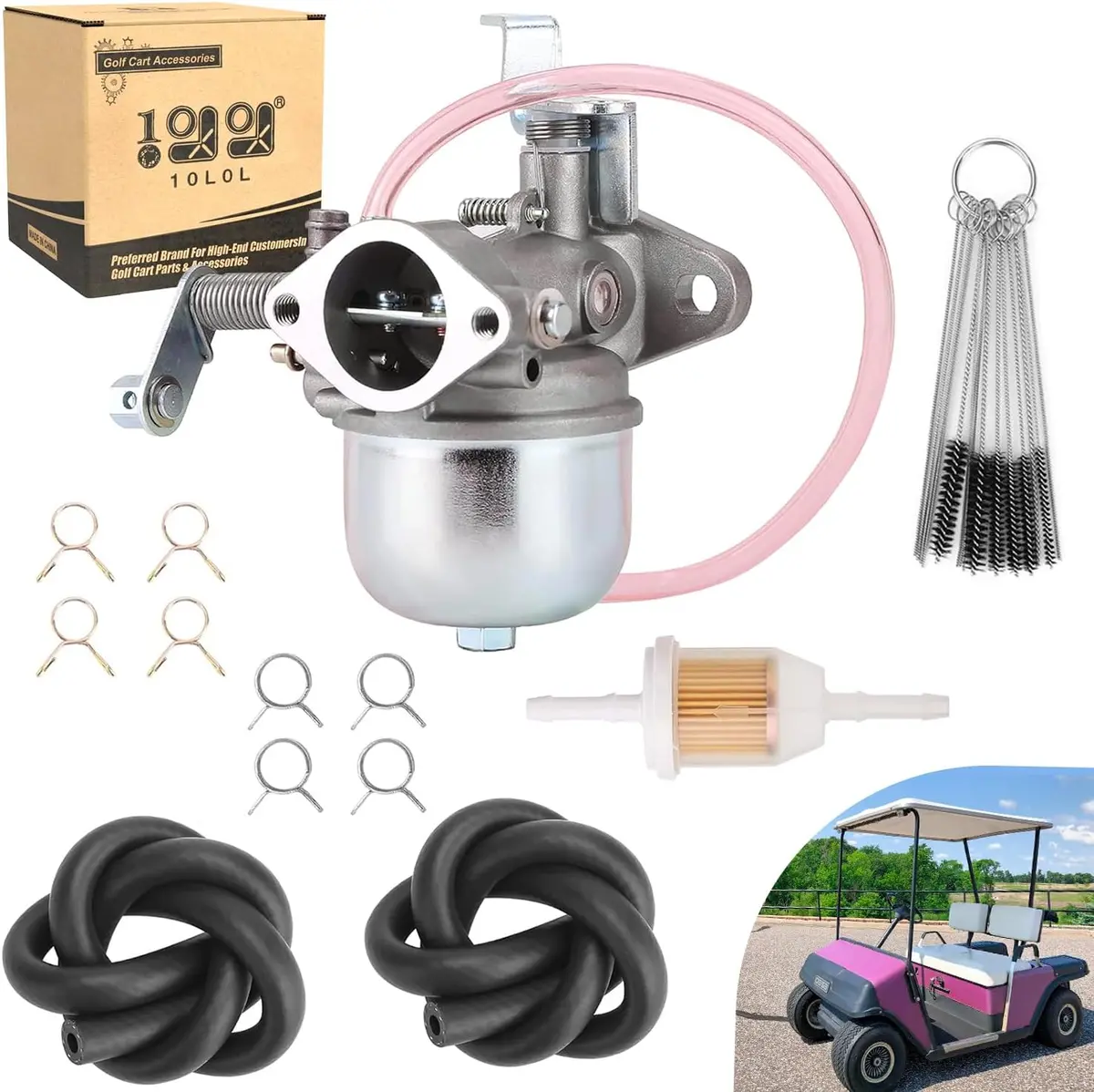 Golf Cart Carburetor Kit For Ezgo Marathon 2-Stroke Gas 1981-1987 - 10L0l 1