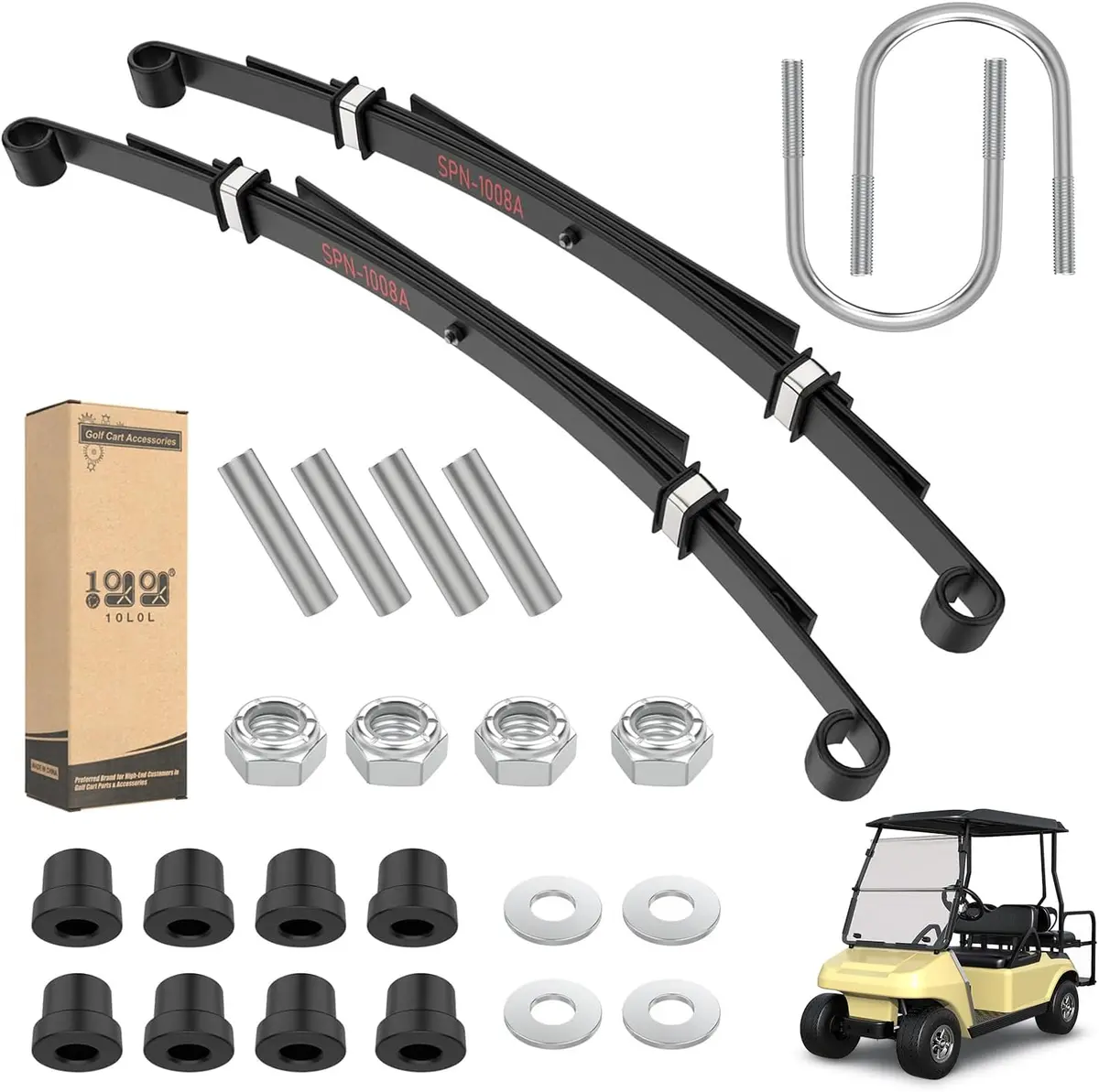 Golf Cart Rear Heavy Duty 4-Leaf Springs Kit For Club Car Ds - 10L0l 1