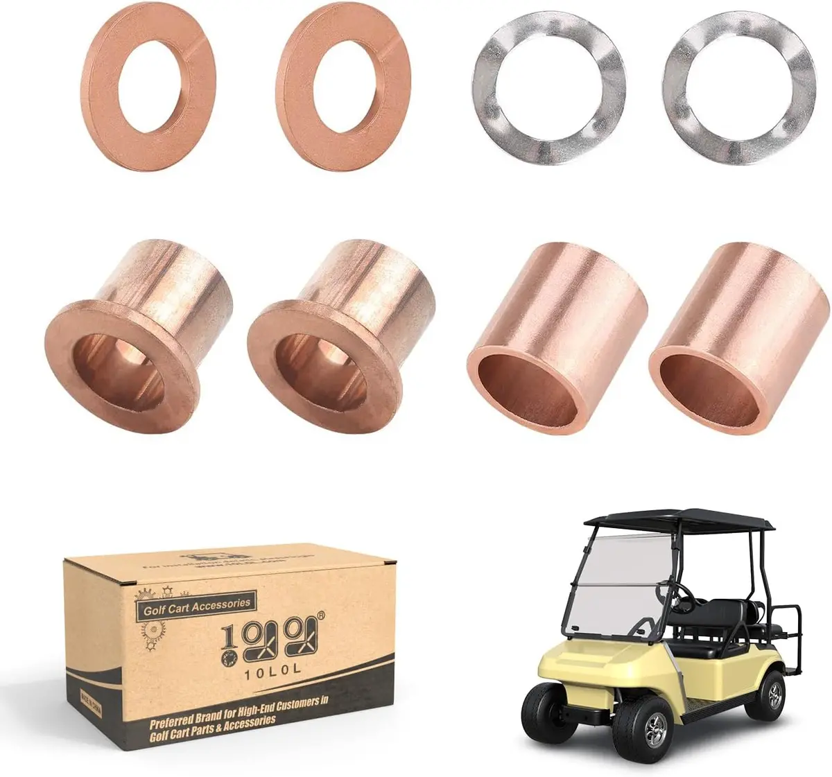 Golf Cart Upper Or Lower Spindle Bushing Repair Kit For Club Car Ds 1981-Up - 10L0l 1