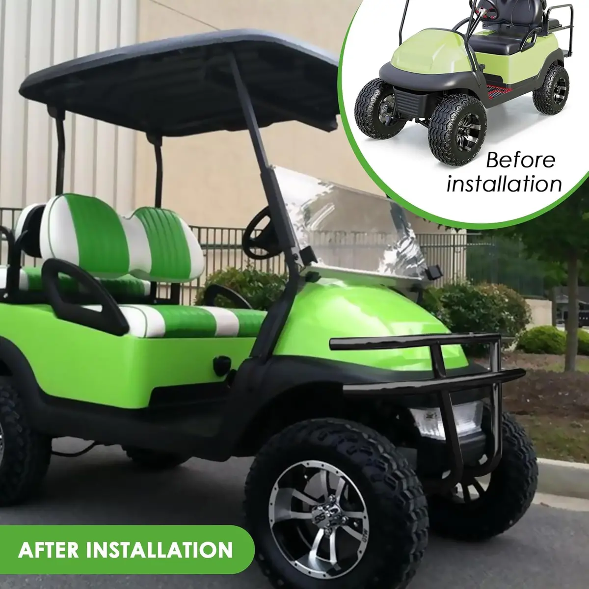 Golf Cart Front Brush Guard Tubular Bumper For Club Car Precedent Models, Gas & Electric - 10L0l 2