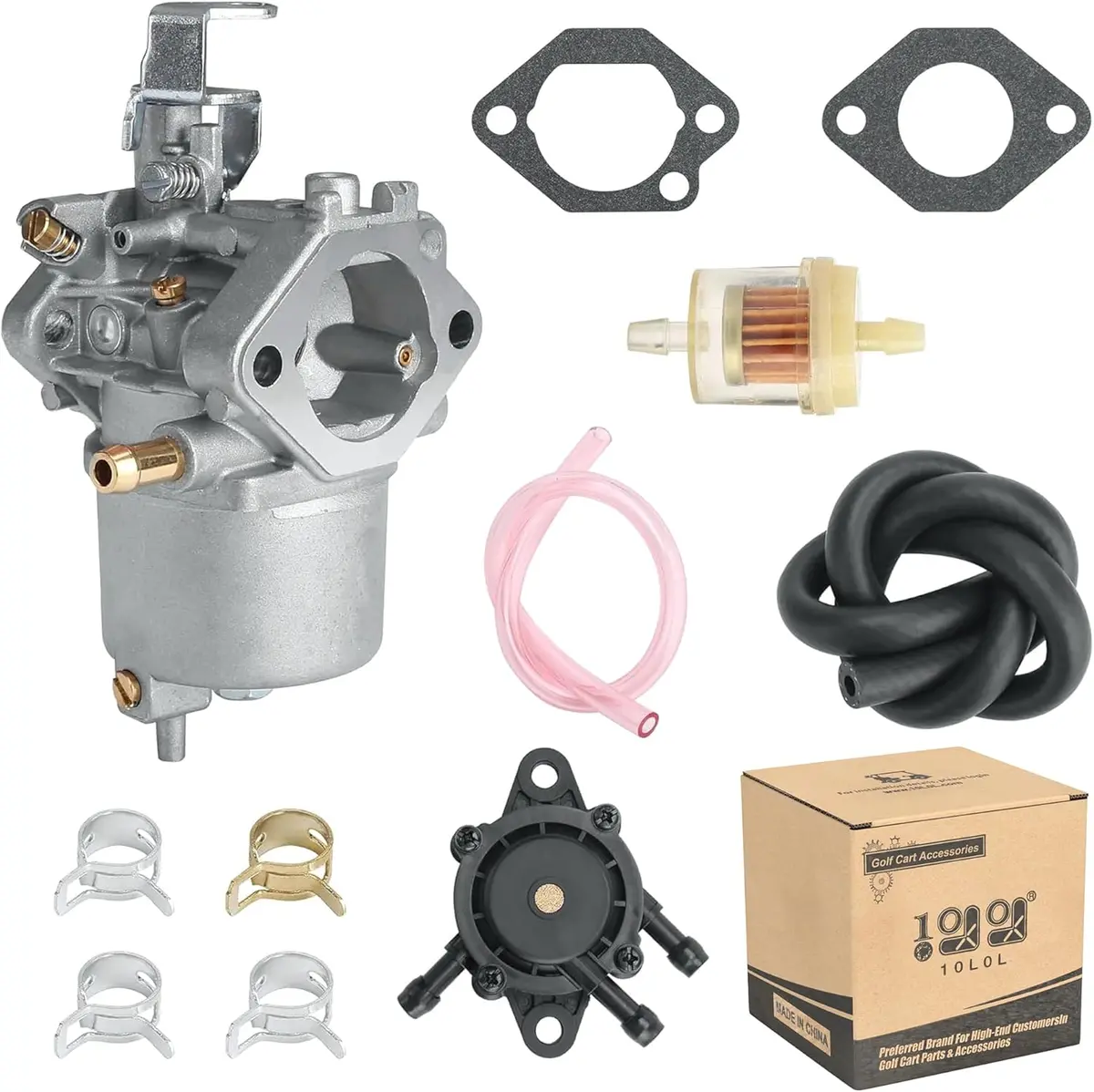 Golf Cart Carburetor Fuel Pump Kit For 1998-2018 Club Car Ds & Precedent - 10L0l 1