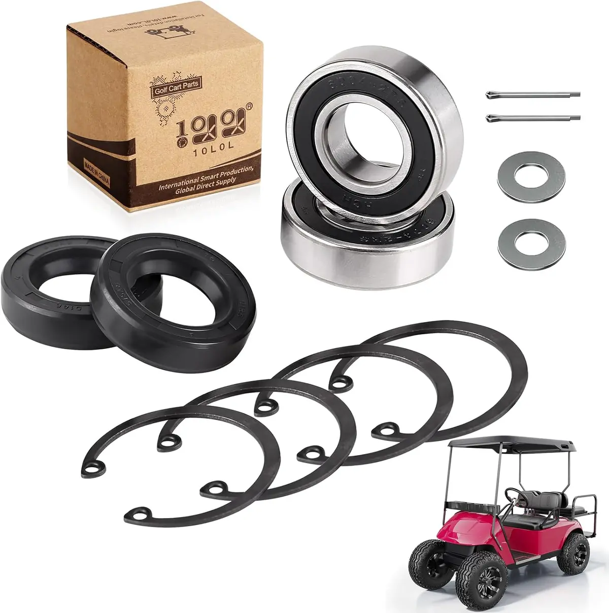 Golf Cart Rear Axle Bearing & Seal Kits For Ezgo Txt Rxv Medalist Marathon Electric 1978-Up - 10L0l 1