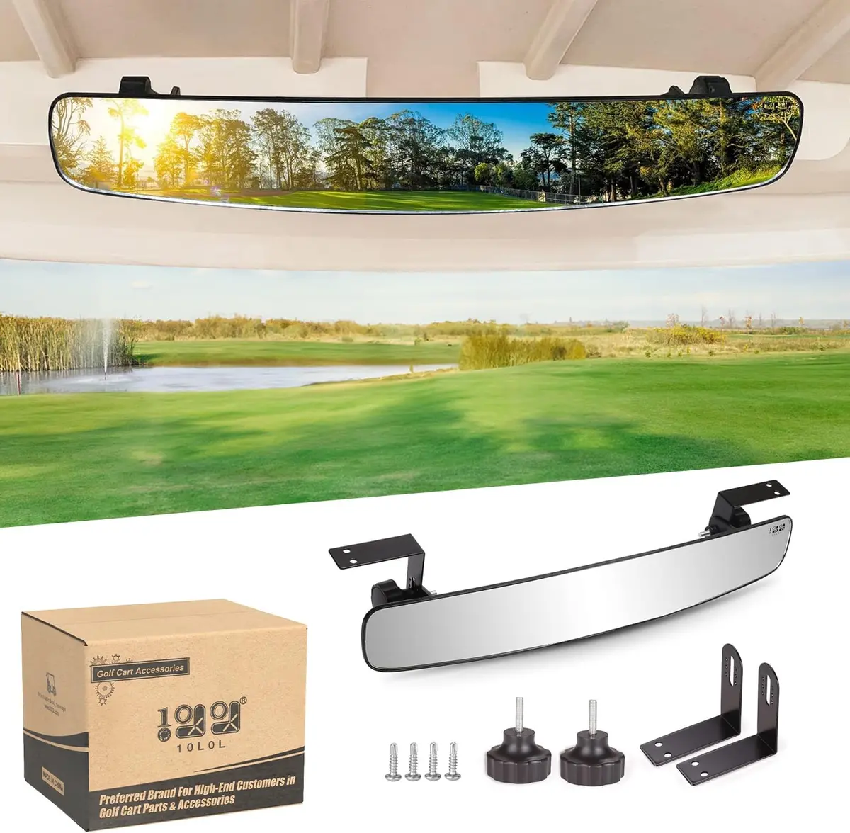 Golf Cart Rear View Mirror For Sale Hd Wide Angle For Club Car Yamaha Ezgo - 10L0l 1