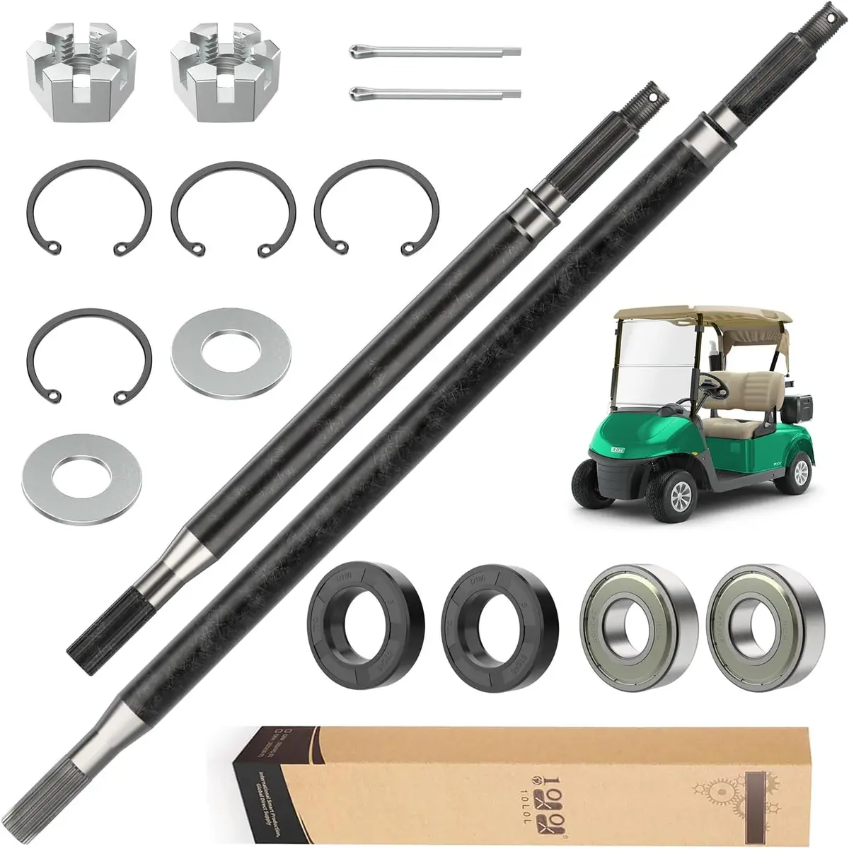 10L0l Golf Cart Rxv Rear Spline Axle Shaft With Bearing Seal Kit Fit Ezgo Rxv Electric 2008 Up 1