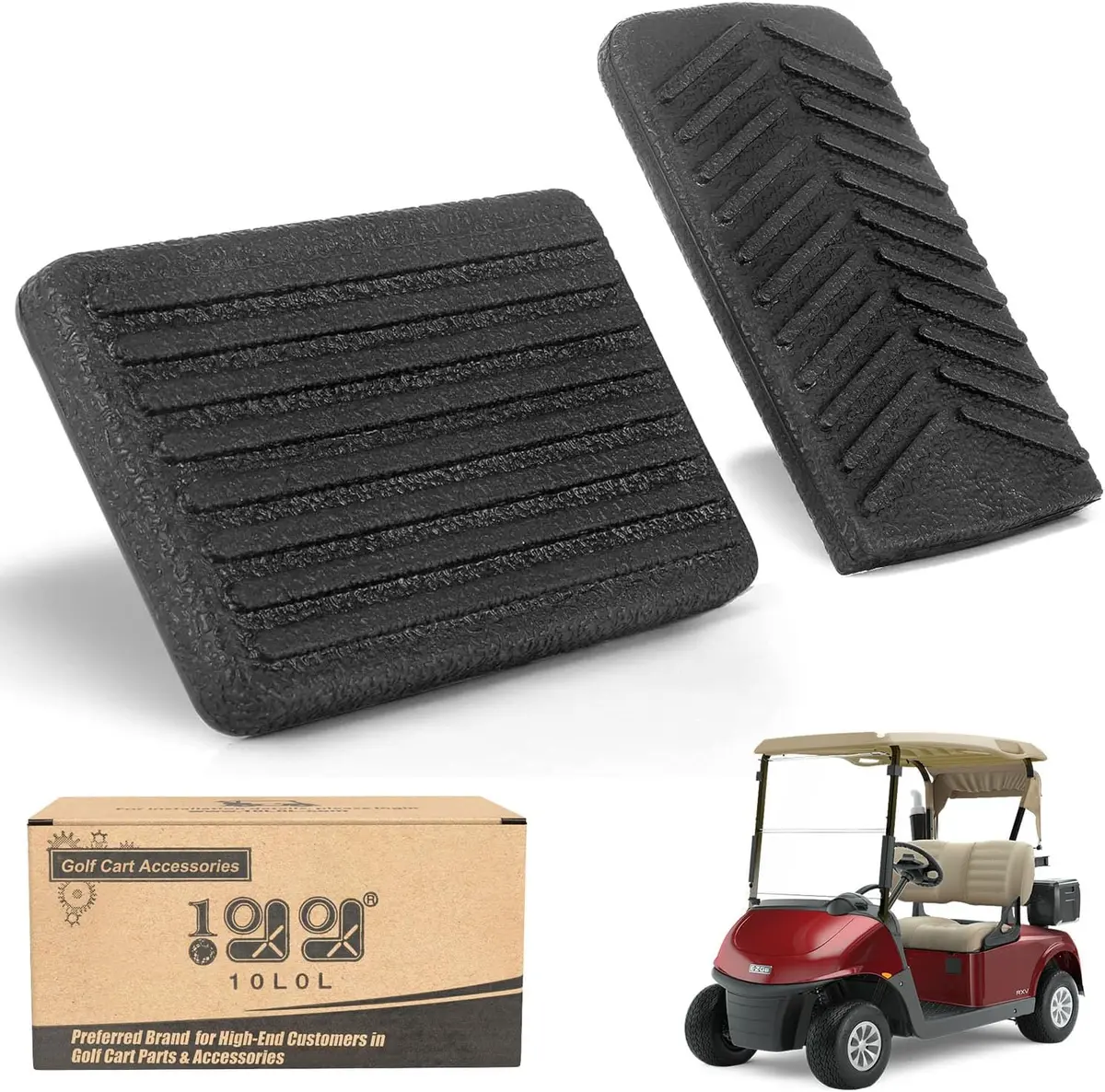 Golf Cart Accelerator & Brake Pedal Pad Cover For Ezgo Rxv 2008-Up - 10L0l 1