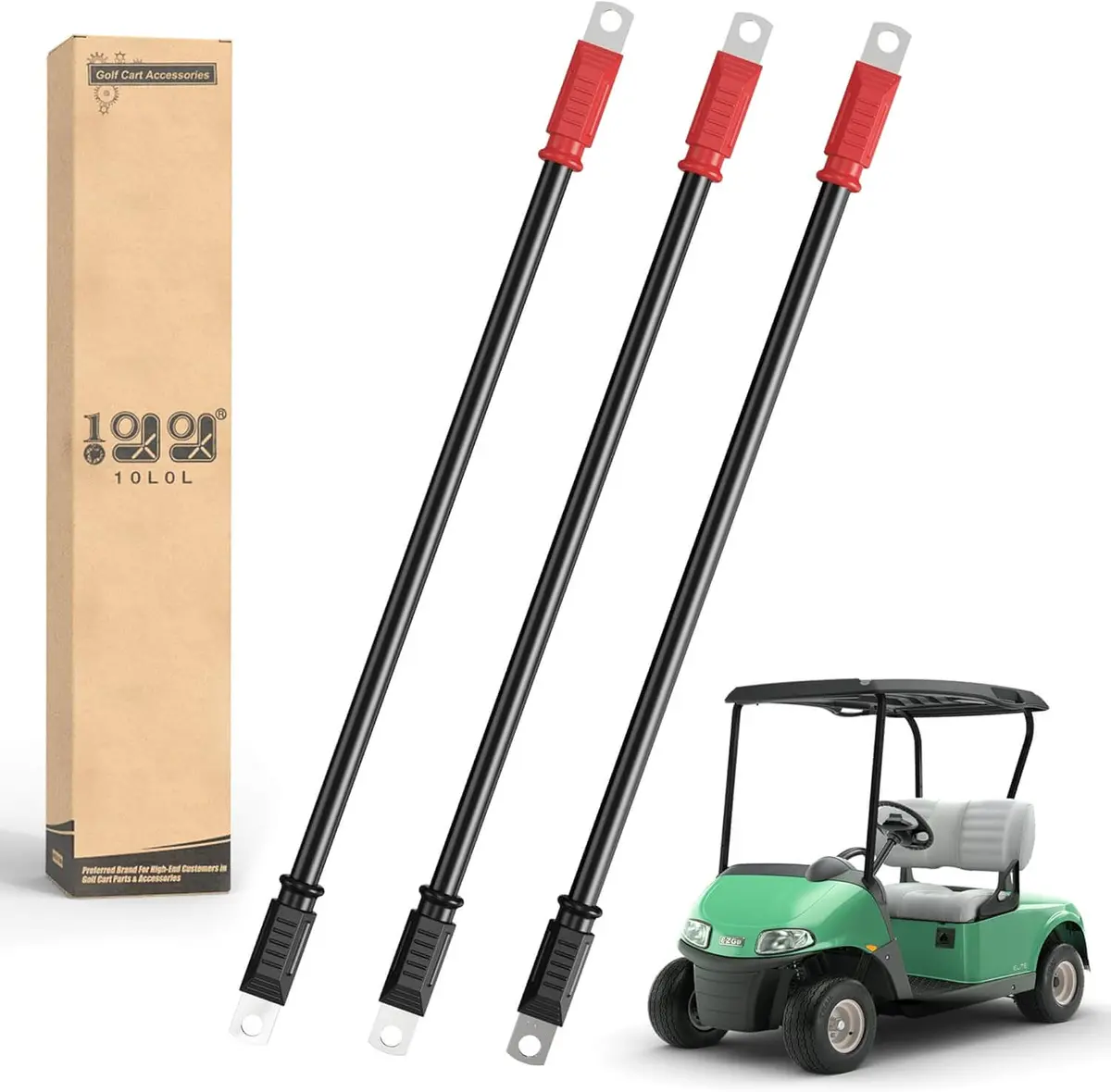 10L0l 4-Gauge Golf Cart Battery Cables For Ezgo Rxv & Club Car Precedent 48V (3Pcs) 1