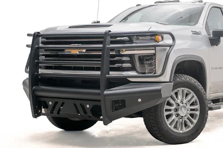 Fab Fours Ch20-Q4960-1 Chevy Silverado 2500/3500 2020-2023 Black Steel Elite Front Bumper Full Guard Sensor 1
