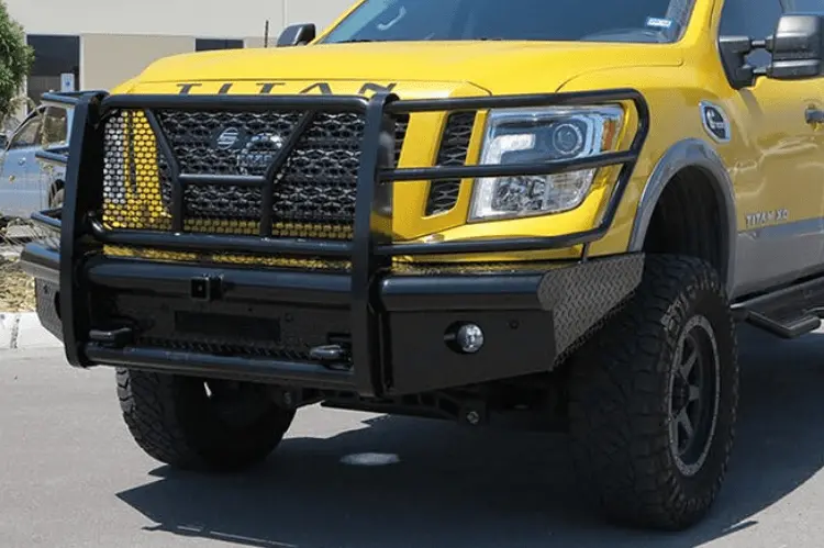 Steelcraft Nissan Titan Xd 2016-2024 Hd Replacement Front Bumper With Grille Guard Supports Front Emblem Camera Hd14080rc 1