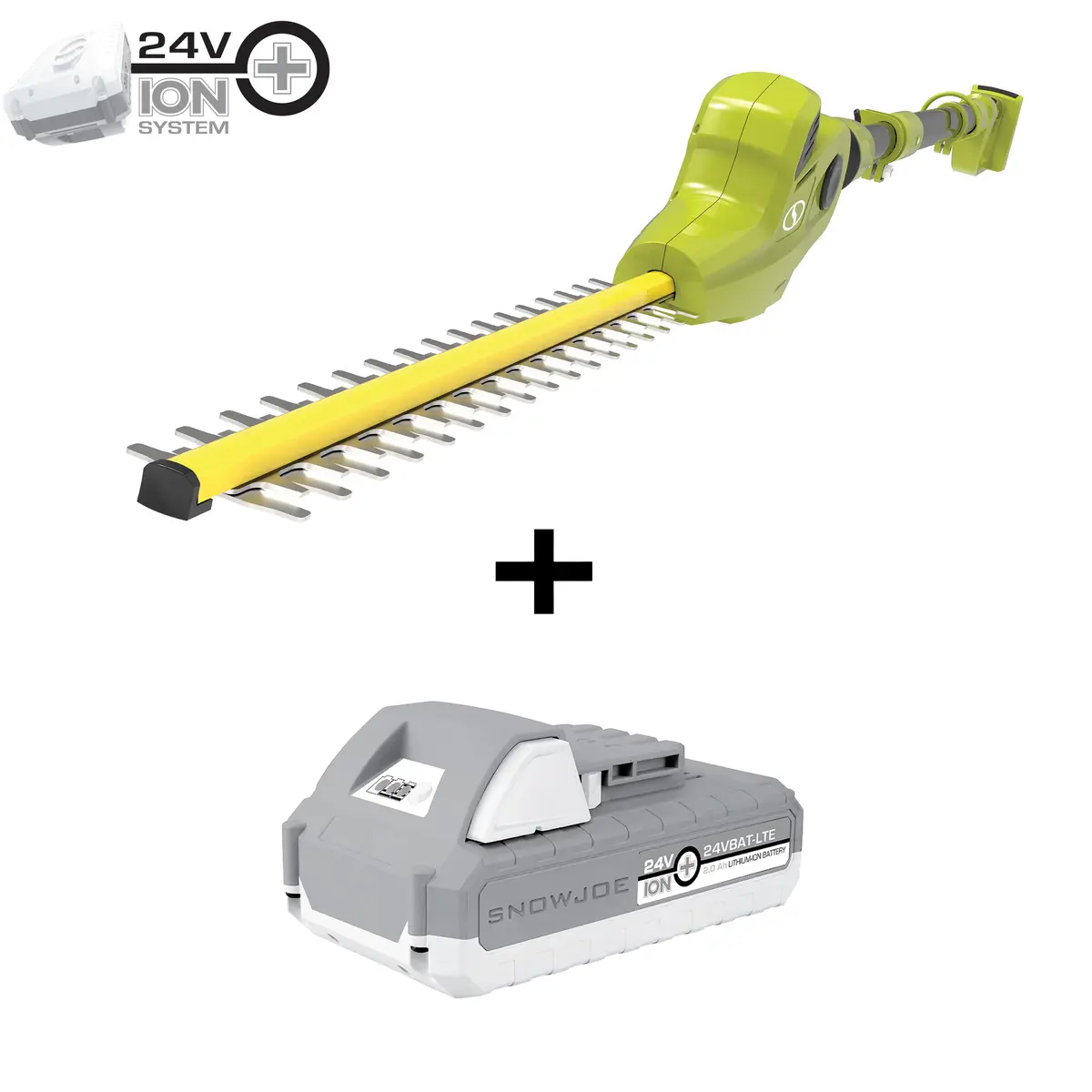 Sun Joe 24V-Pht17-Lte 24-Volt* Ionmax Cordless Pole Hedge Trimmer Kit | 17-Inch | W/ 2.0-Ah Battery + Charger 1