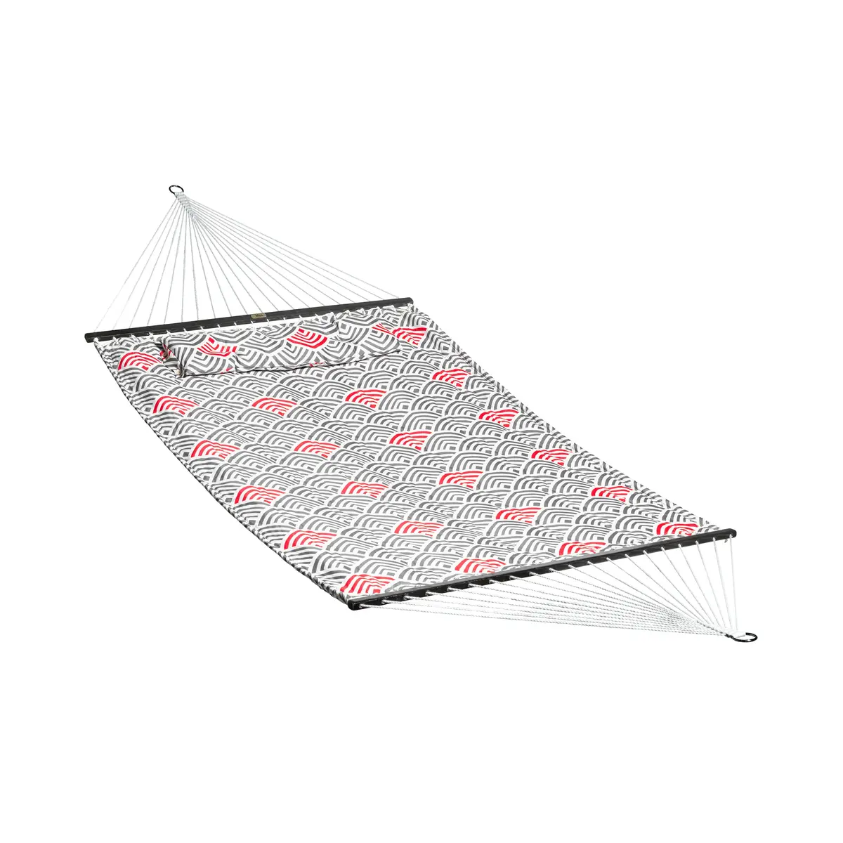 Bliss Hammocks Bhg-488-Bos Reversible 2-Person Quilted Hammock W/ Spreader Bars, Pillow, & Hanging Hardware | 55-In. Wide | Weather Resistant | 450 Lb. Capacity (Tonal Arches) 1