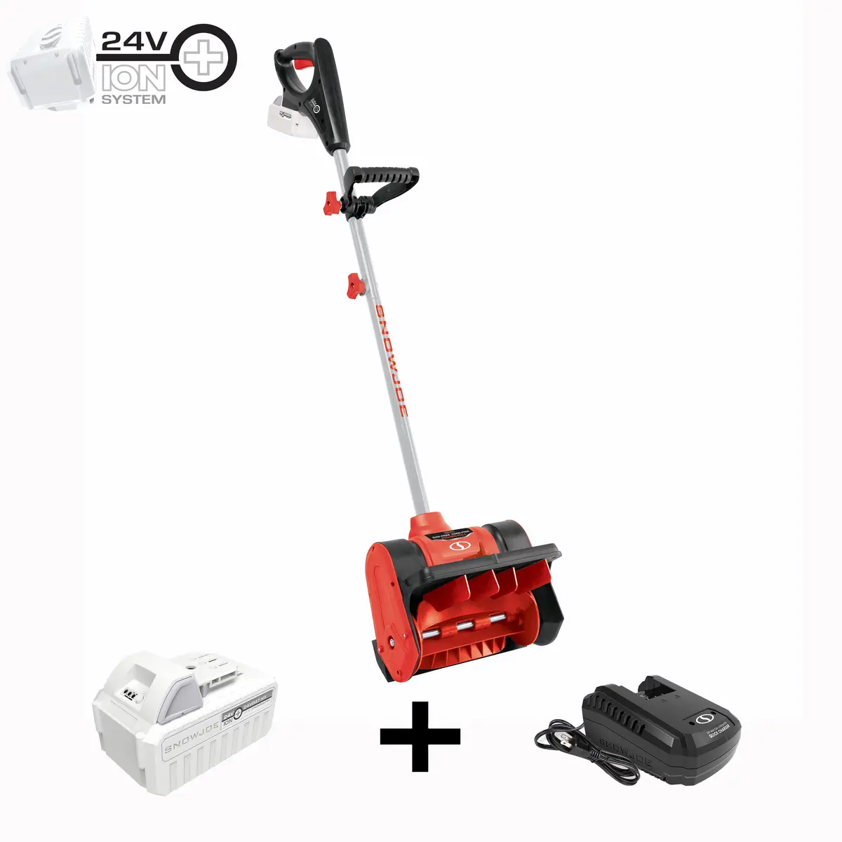 Snow Joe 24V-Ss12-Xr-Red 24-Volt* Ionmax Cordless Snow Shovel Kit | 12-Inch | W/ 5.0-Ah Battery + Charger (Red) 1