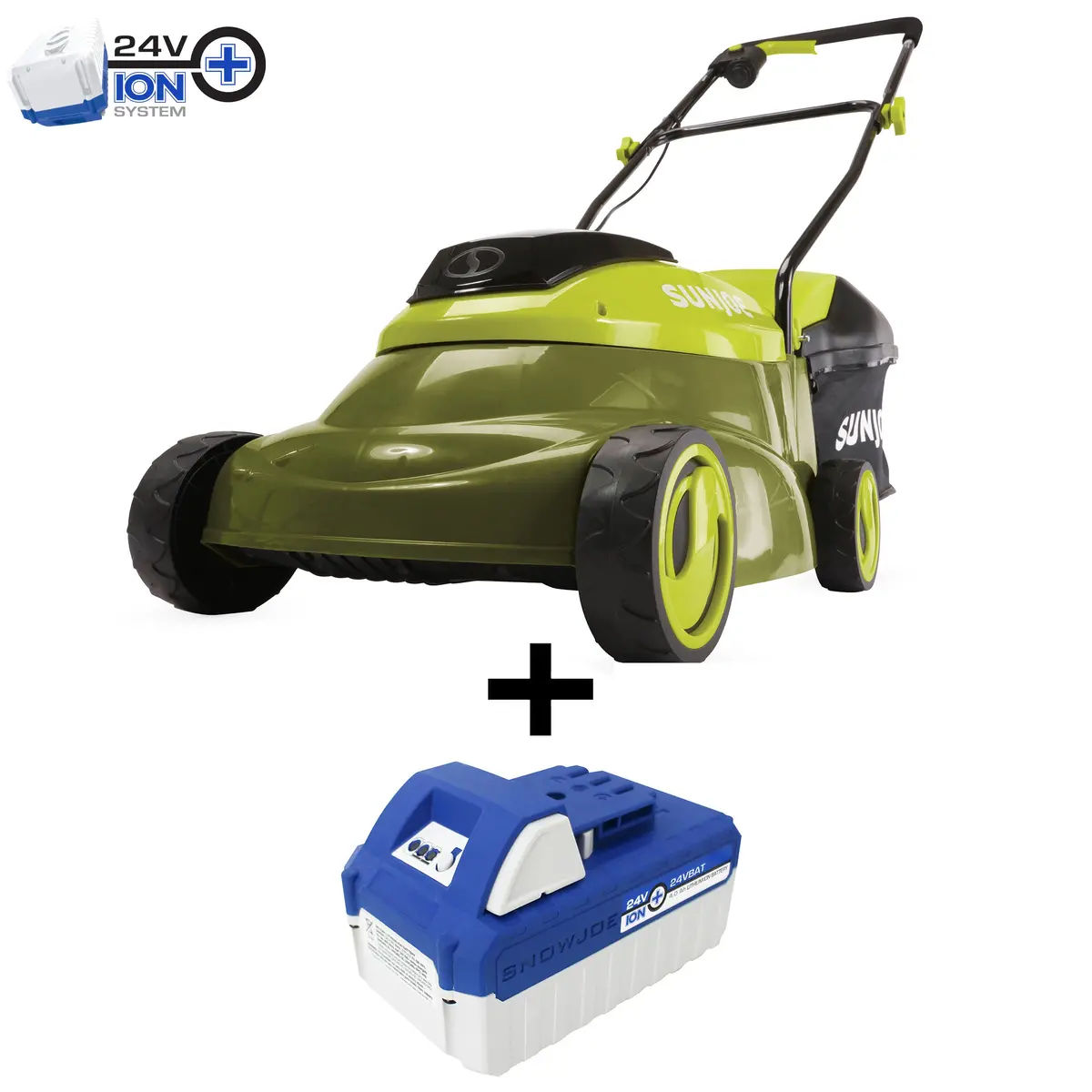 Sun Joe 24V-Mj14c 24-Volt* Ionmax Cordless Push Lawn Mower Kit | 14-Inch | W/ 4.0-Ah Battery + Charger 1
