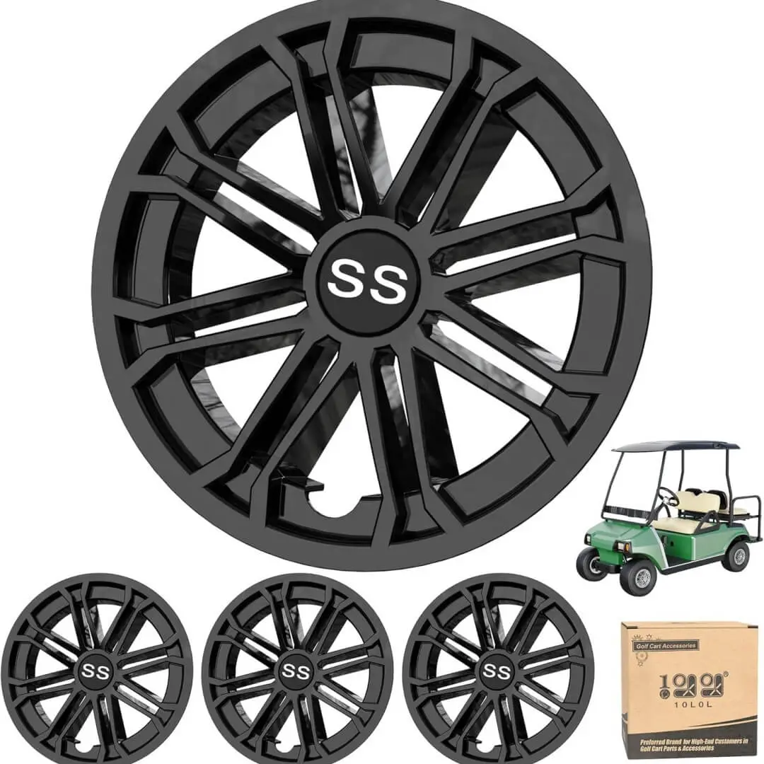 10L0l 8" Snap-On Golf Cart Wheel Covers Hub Caps For Ezgo, Club Car & Yamaha (Set Of 4) 1