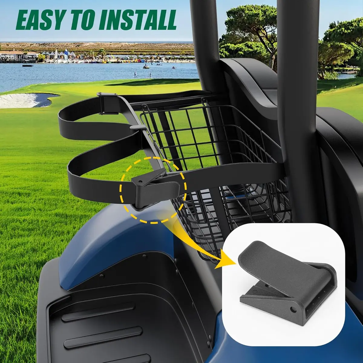 Golf Cart Bag Rack Strap Buckle 2-Pack For Yamaha G16 G19 G22 G29 - 10L0l 2