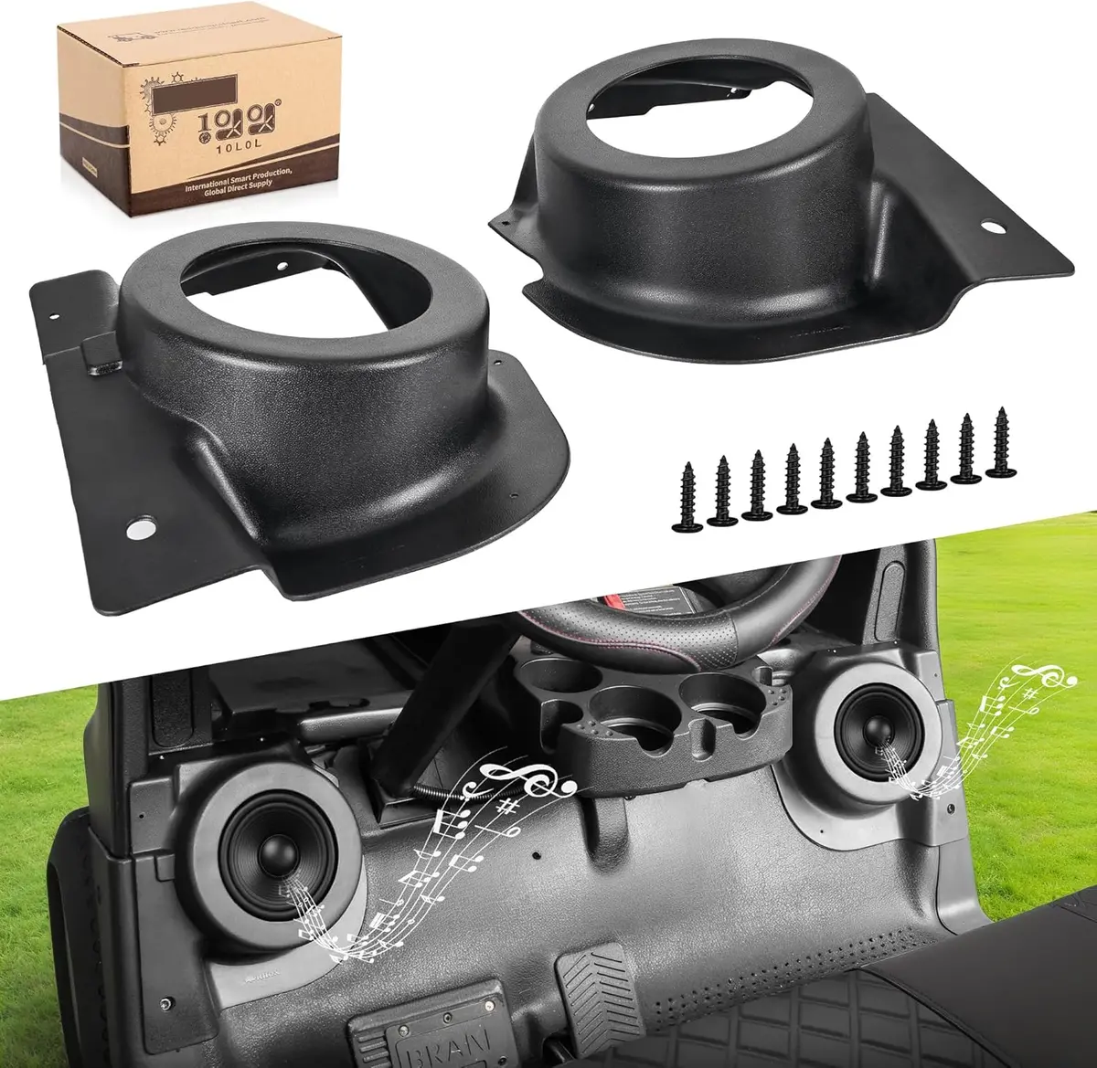 Golf Cart Speaker Pods For E-Z-Go Rxv (2008+) - Abs Housing For 5.25"-6" Speakers - 10L0l 1