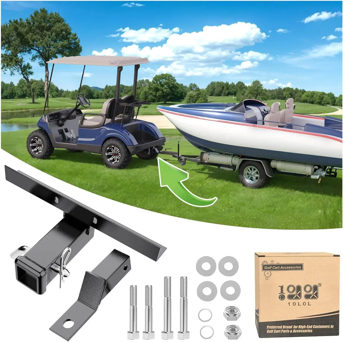 Golf Cart Bumper Hitch Compatible With Yamaha Drive G14 & G29 - 10L0l 1