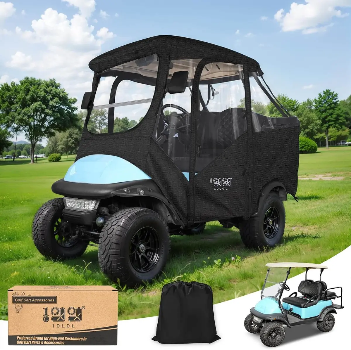 10L0l Golf Cart Enclosure For 4 Passengers Club Car Precedent All-Weather Waterproof Cover 1