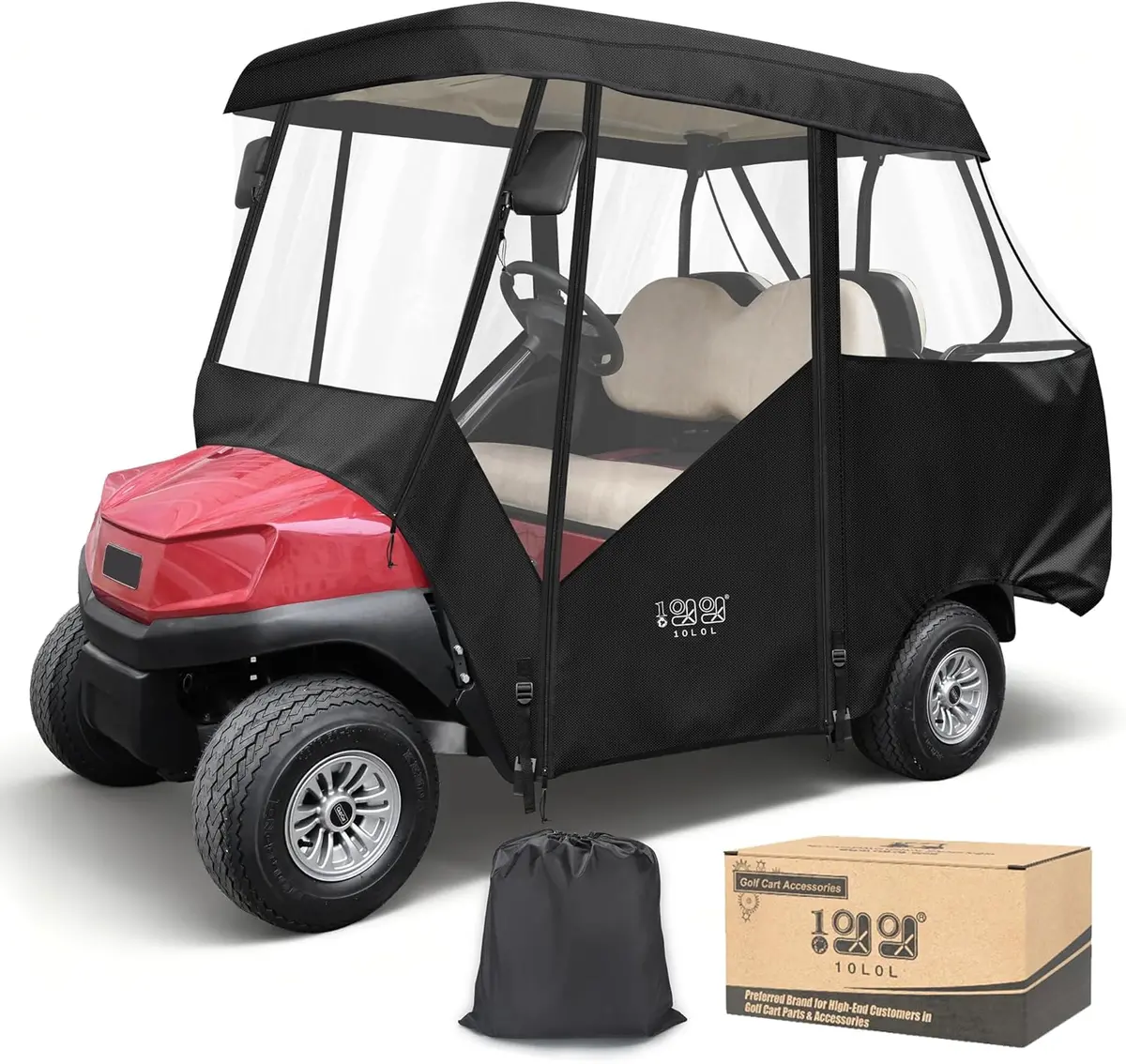 10L0l 2/4 Passenger Golf Cart Enclosures For Club Car Tempo/Onward, 600D Waterproof 3