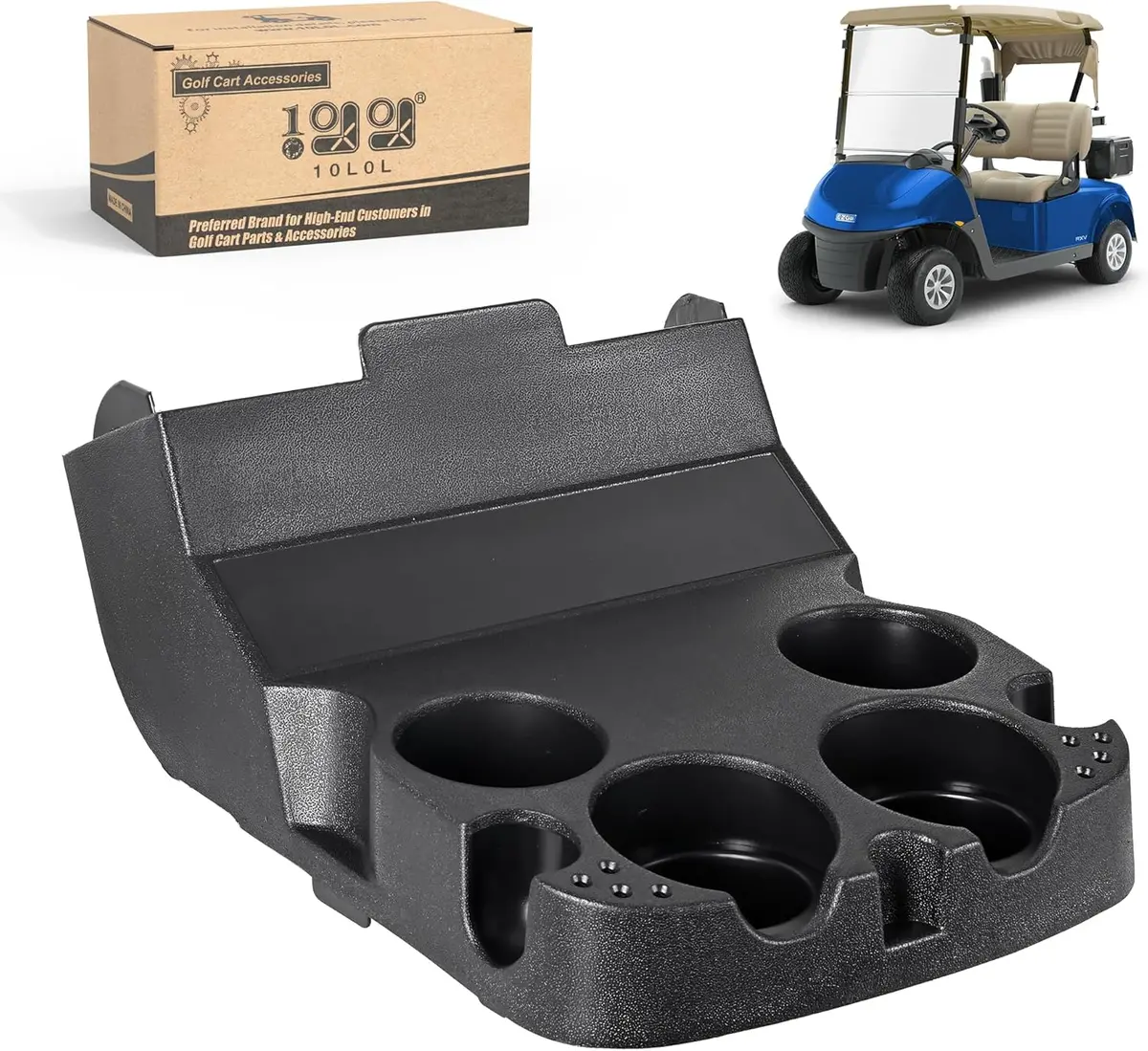 Golf Cart Cup Holder Assembly For Ezgo Rxv - Uv-Resistant Heavy-Duty Plastic - No Drilling Required - 10L0l 1
