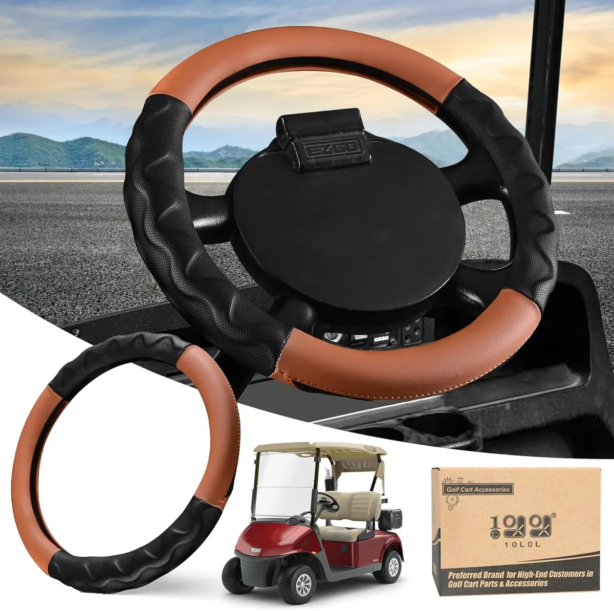 10L0l 13 Inch Golf Cart Steering Wheel Cover For Ezgo Txt & Rxv, Comfortable To Hold 1