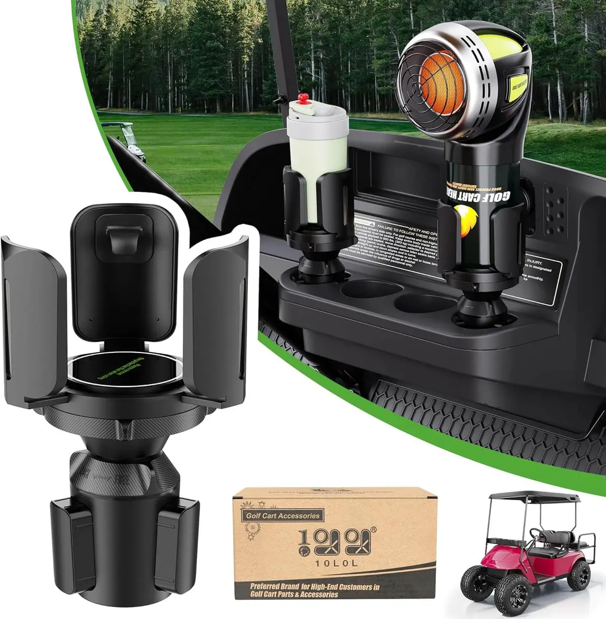 Adjustable Golf Cart Heater Propane Cup Holder Drink Cup Holder - 10L0l 1