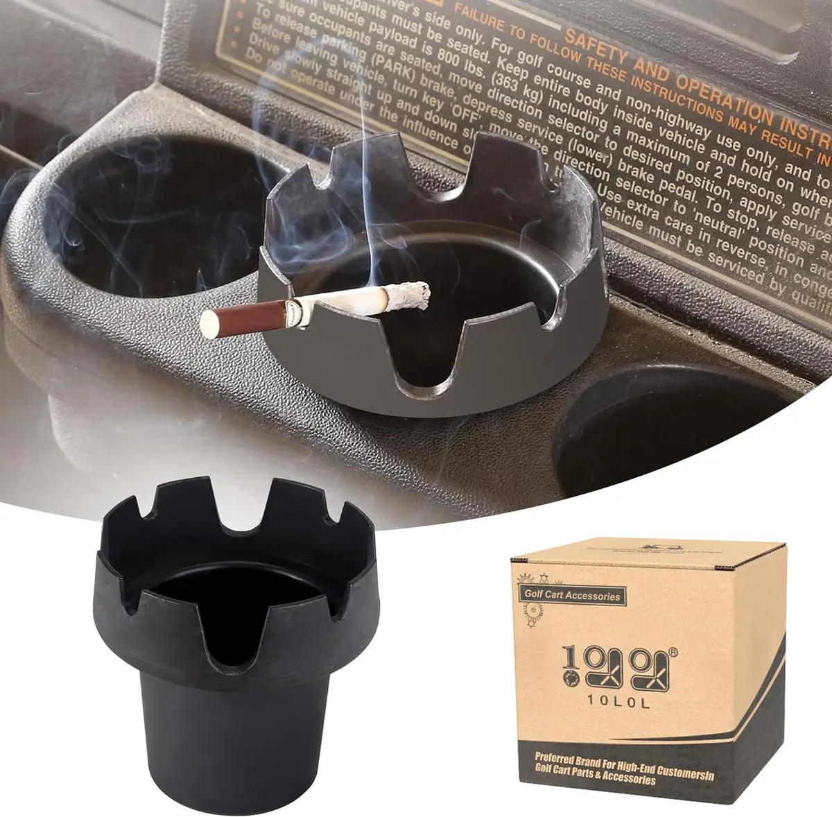 Universal Golf Cart Cup Holder Cigarette Cigar Ashtray For Golf Cart Boat Rv Truck - 10L0l 1